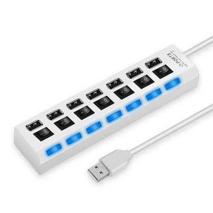 High Speed 4/7 Ports USB HUB 2.0 Adapter Expander Multi USB Splitter Multiple Extender with LED