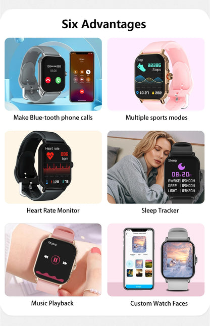 New Smart Watch For Men Women Gift Full Touch Screen Sport Fitness Watches BT Call Digital Smartwatch Wristwatch